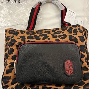 Coach Tan and Black Leopard Tote NWT